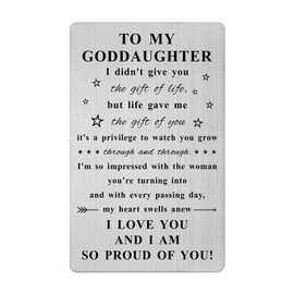 Jzxwan Goddaughter Gifts from Godmother and Godfather, Unique Christmas Birthday Wedding Day Graduation Baptism Wallet Card for Goddaughter, Goddaughter Presents for Teen Girls from Godparents