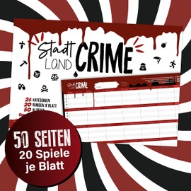 bigdaygraphix City Land Crime I The Original Crime Version I 50 Sheets A4 with 24 Categories I Whimsical Fun