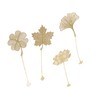 4pcs Metal Bookmarks with Chain Four Patterns Hollow Thin Golden