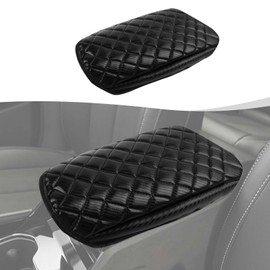 SQQP Center Console Cover Armrest Cushion Compatible with Jeep Grand Cherokee 2022-2024+, Center Console Protector Comfortable PU Leather Armrest Cover(Carbon Fiber)