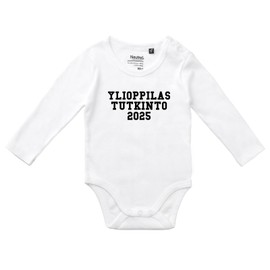 Huuraa Unisex Babystrampler Ylioppilastutkinto 2025 Abschluss Finnland Geschenk Größe 80 White Bio Baumwolle Fairtrade Ylioppilastutkinto 2025 Überraschung
