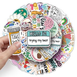100PCS Mental Health Stickers for Skateboard,Suitcase,Bike,Water Bottle,Laptop,Guitar,Scrapbook,Health Physiotherapy Waterproof Stickers,Aesthetic Inspirational Vinyl Stickers,Gift for Teens Adults