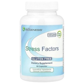 Nutra Biogenesis Stress Factors - Supplement for Women and Men L-Theanine Calming Relaxation Support 100mg L-, 1, 60 / 뉴트라 바이오제네시스 스트레스 요인 - 여성 및 남성용 보충제 L-테아닌 진정 이완 지원 100mg L-, 1, 60
