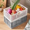 Frepea Pack of 2 Storage Baskets, Grey Folding Boxes, Foldable