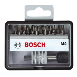 Bosch 2607002566 Extra Hard Screwdriver Bits Plus Holder, Mixed, 25mm Length