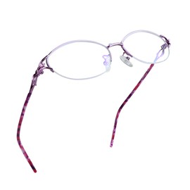 LifeArt Alloy Semi-Rimless Reading Glasses,Blue Light Blocking Glasses, Anti Eyestrain, Computer Gaming Glasses, TV Glasses for Women Men, Anti Glare (Purple, +2.25 Magnification)