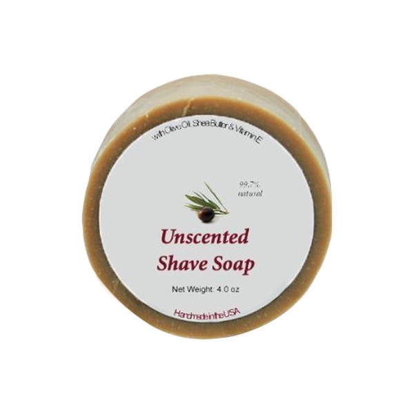 Shaving Soap - Unscented Shave Bar Soap - 4 oz