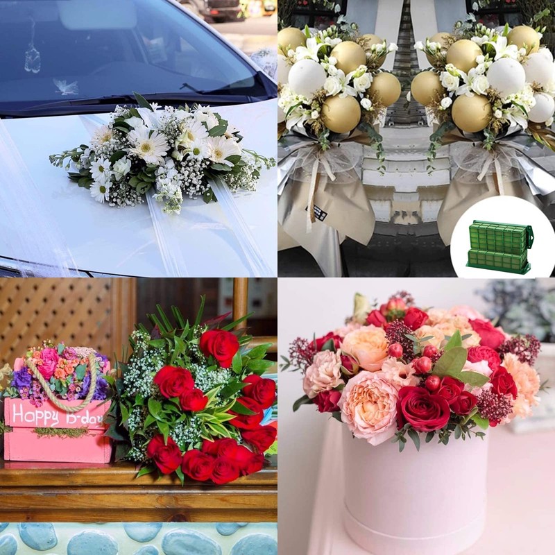 Lyellfe 2 Pieces Floral Foam Cage, Rectangular Flower Foam Holder,