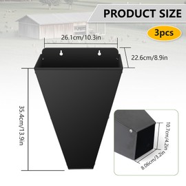 Kisotay Large Size Chicken Cone, Heavy-Duty Steel Poultry Restraining Cones for Chicken, Large Laying Hens, Roasters, Turkeys Up to 8 Pounds, Flat Back Funnel Cone Chicken Killing Cone