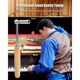 Vaticas 10 PCS Piano Tuning Kit Professional Piano Tuner Hammer Mute Tools Piano Tuning Wrench with Case for Tuning Beginner, Professional Tuner