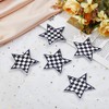 SUPERFINDINGS Pack of 20 Checked Star Iron Patches Black White