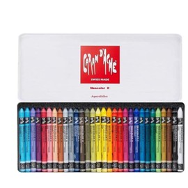 Caran d'Ache Neocolor II Wax Pastels Watercolour Pencils (Pack of 30) + 2 Cards