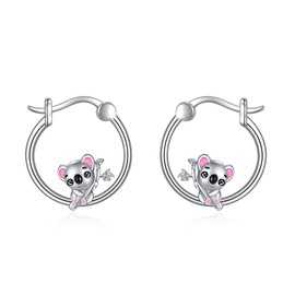 Koala Hoop Earrings for Women 925 Sterling Silver Koala Jewellery Gift for Teen Girls Cute Animal Huggie Earrings