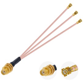 POBADY SMA Female to Triple U.F.L1 Female Connector RF Coaxial Cable U.F.L1 Splitter Cable 50 Ohm Low Loss SMA Connector RG178 7.9IN/20CM Pigtail Extension Cable
