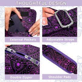 Feijiati Yoga Mat Bag, Yoga Mat Carrier Full-Zip Exercise Yoga Mat Carry Bag 2 Multi-Functional Storage Cargo Pockets, Adjustable Shoulder Strap and Handle,Fits Most Mats