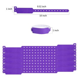 Wristall Neon Purple Plastic Wristbands 500 Pack - Colored Wristbands for Events, Vinyl Wristbands of Party by Fivepeans