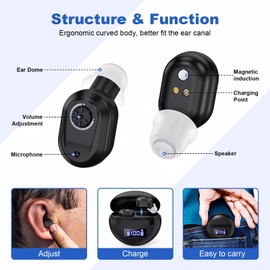 K&FCOPTEE Hearing Amplifier Rechargeable Hearing Aids Digital Invisible Ear High-Power ITE