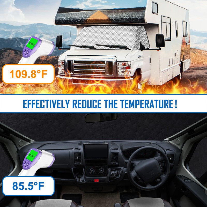 Komsepor RV Windshield Cover Compatible with Ford E450 Class C