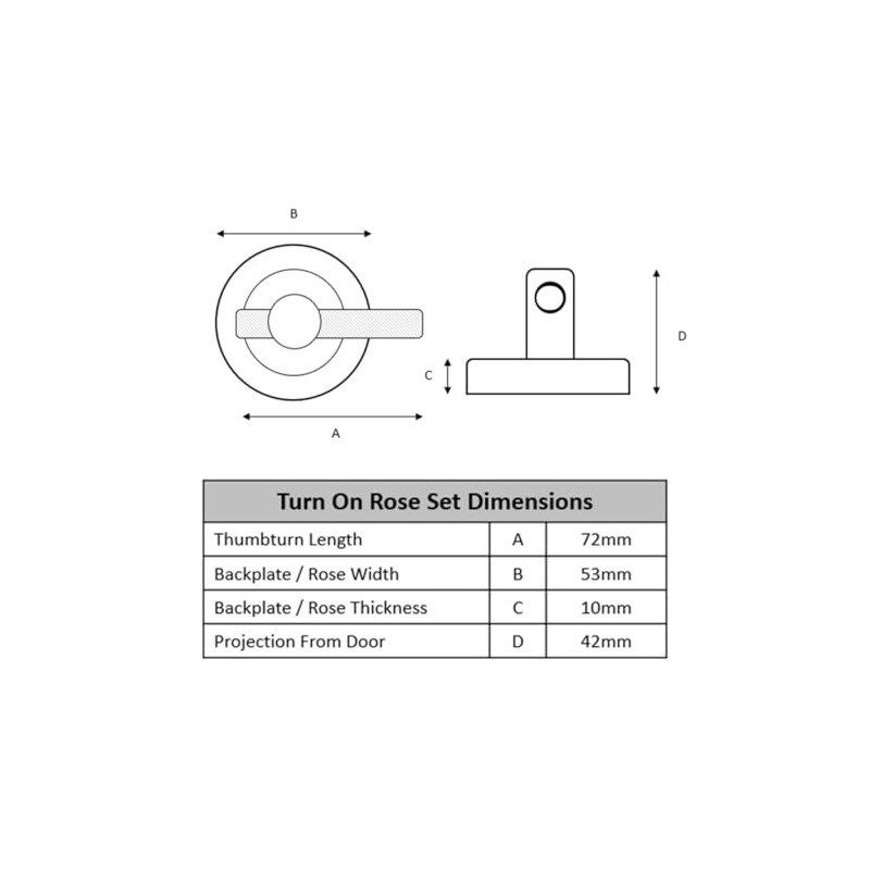 HANDLEZONE® Linear Bar Designer Bathroom Toilet Door Thumb Turn and
