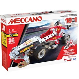 Bandai - Meccano 10-in-1 Race Vehicles - 10 Model Building Kit - 225 Pieces, Tools, Instructions - Activity Kit for Car - Airplane Boat Racing - Children's Toy 8 Years and Above - APM20104