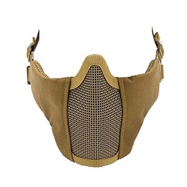 A&N Airsoft Pro Half Face Fencing Mask Steel Mesh Padding Protection Tactical Mask Tan