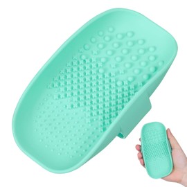 STOBAZA Almohadilla Limpia Eficazmente para Brochas de Maquillaje de Limpieza Color Verde de Silicona Fácil de Almacenar y las Cerdas para Mujeres