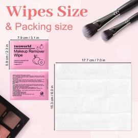 Makeup Remover Wipes Bulk Individually Wrapped,Travel Makeup Wipes Gentle for Face Cleansing Mascara Lipstick Travel Hotel（honey peach,pack of 100)