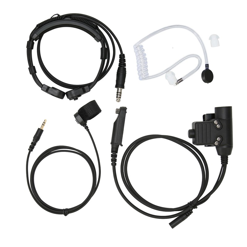 Throat Mic Headset 7.1mm Plug with PTT Adapter Push to