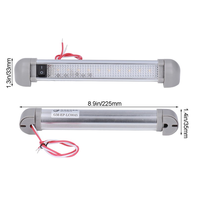 8.9in LED Awning Light Bar DC12V/24V 2W 180° Rotation IP66