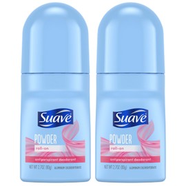 Suave Roll-On Deodorant for Women, Powder Fresh Scent, 2-Pack – Antiperspirant Deodorant with 24H Sweat & Odor Protection, 2.7 Oz Ea