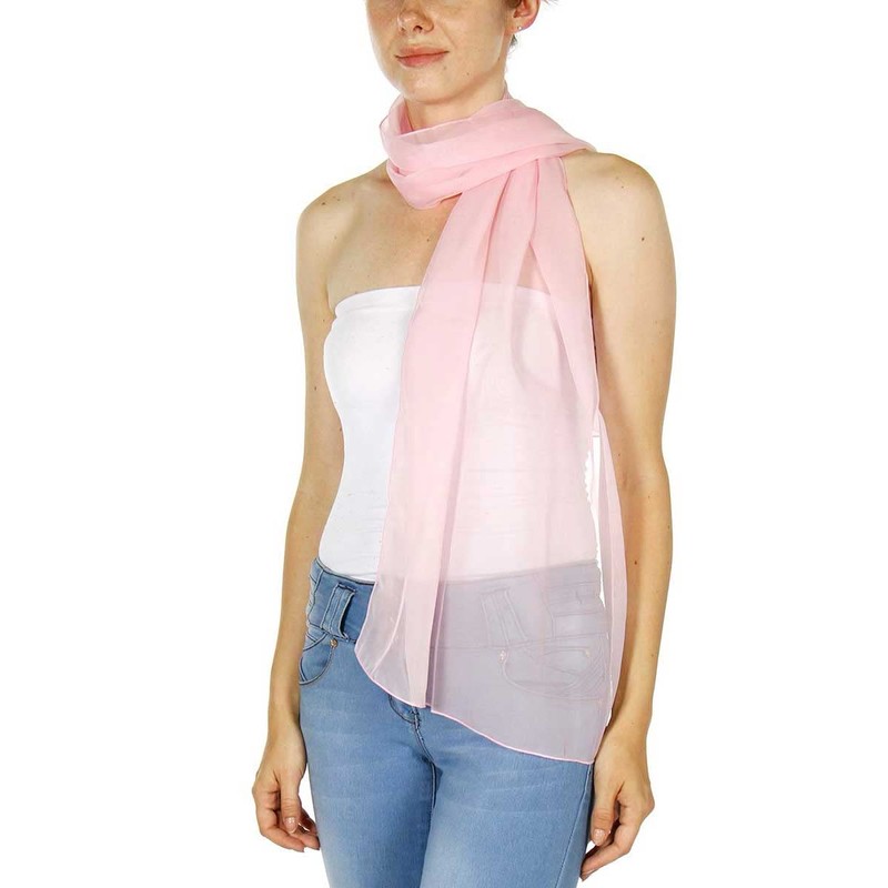 SERENITA Christmas Scarf Valentine Women Silk Feel Chiffon Soft Sheer