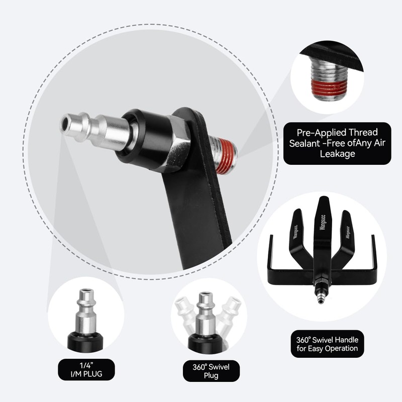 Wangsucc Pneumatic Tool Rafter Hook Hanger with 1/4'' Swivel Air