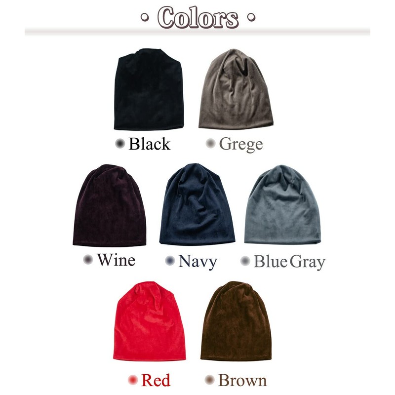 DAYCLOSET hat145 Women's Beanie Hat, Brushed Velour Cap, Cold Protection,