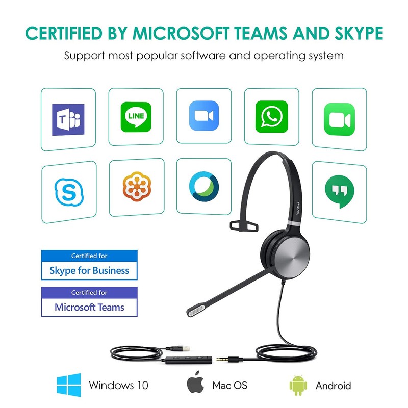 Yealink UH36 - Auriculares profesionales con cable - Auriculares de