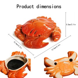 Crab Incense Holder with Incense Stick Holder Coil Incense Burner Ceramic Cons Incense Holder for Bedroom Yoga Room