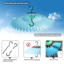 Beserie Squirrel Baffle,Hang from Bird Feeders for Outdoors Squirrel Proof, Protect Feed Green Dome Attract Hummingbirds, Moat Proof, Easy to Clean-14inch(Blue)