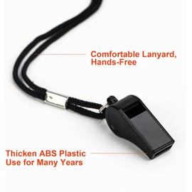 Seakii 24 Pack 120dB Loud Referee Whistles with Lanyards – Heavy-Duty Black Sports Whistles for Coaches, Referees, and Team Events