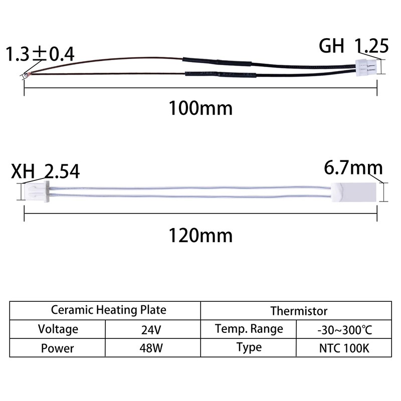 IdeaFormer 24V 48W Thermistor Temp Sensor with Ceramic Heater for