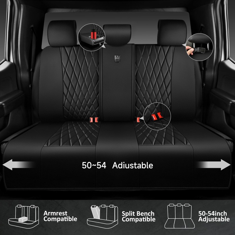 CAR PASS 5 Seats Piping Luxury Faux Leather Seat Covers