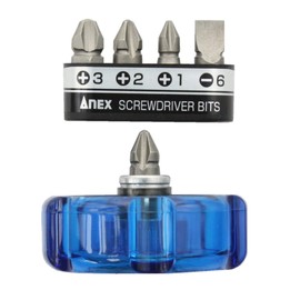 ANEX Starby Replacement Screwdriver, Wide Handle, Set of 5 Bits, No. 62, Bulk Purchase, Set of 12