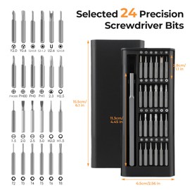 UIHRLM 24 in 1 Mini Screwdriver Set, Mini Micro Screwdriver Set with T2 T3 T4 T5 T6 T8 Bits, Phillips Hex Spanner Triangle Magnetic Repair Tool Kit for Fixing PC Laptop Electronics Phone Watch