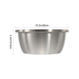 Metal Bowl Stainless Steel Flat Bottom Dish Bowl, Baking Mixing Bowl Round Washing Basin Vegatable Basin for Home Kitchen (26cm) Stainless Steel Wash Basin
