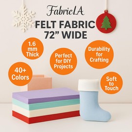 FabricLA Acrylic Felt Fabric - 72" Inch Wide 1.6mm Thick Felt by The Yard - Use Felt Sheets for Sewing, Cushion and Padding, DIY Arts & Crafts (1 Yard, Turquoise)