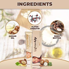 LightenUp | Gel hidratante Facial Despigmentante | Con Vitamina C, Alfa arbutina y Aceite de argan | Trata Manchas y zonas Oscuras | Textura en Gel co