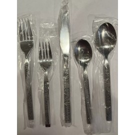 Present Vintage DALMATIA PRESENT Silverware 5 Piece Place Setting Korea *New* Ships Free