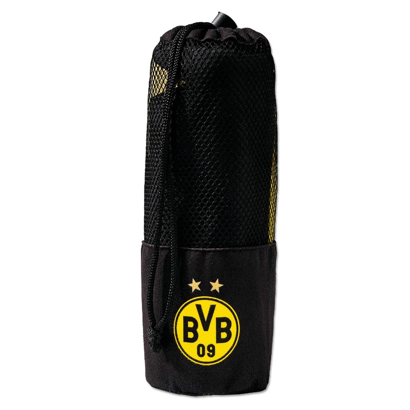 Borussia Dortmund Sports Towel with Pouch (One Size, Black), black