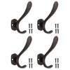Fuxxer® 4 x Rustic Iron Hooks Wall Hooks Cast Iron