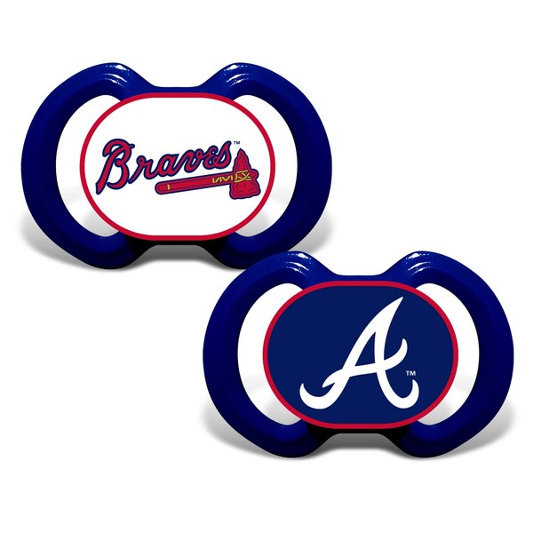 Baby Fanatic Atlanta Braves Pacifier 2-Pack, Multi, One Size (ATB2000)