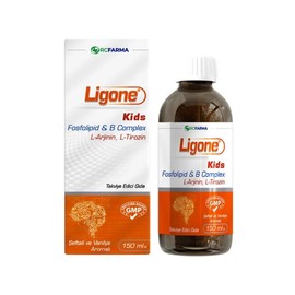Ligone Kids Fosfolipid Complex Şurup 150 mL ŞEFTALİ-VANİLYA Renkli