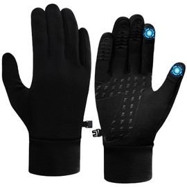 Junhooys Running Gloves Men Women Winter Thin Thermal Gloves Touch Screen Anti-Slip Lightweight Gloves Liners for Cycling Driving Biking (M)